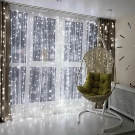 Гирлянда штора 3х2,5м, холодный белый