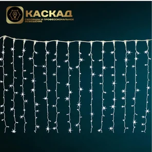 Гирлянда Занавес-ПВХ 400 LED Белый, 3х2м