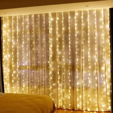 Гирлянда штора 3х2,5м, теплый белый