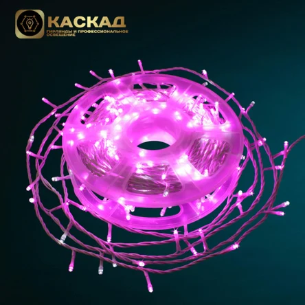 Гирлянда Нить уличная 400 LED Розовый 40 м, flash-w