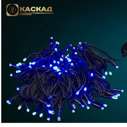 Нить-каучук 100 LED 10м, синий